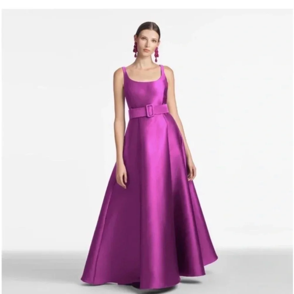 SACHIN + BABI Dress Size 4 Evening Gown NEW Kruse Gown w/ Belt Magenta Purple - Picture 2 of 4
